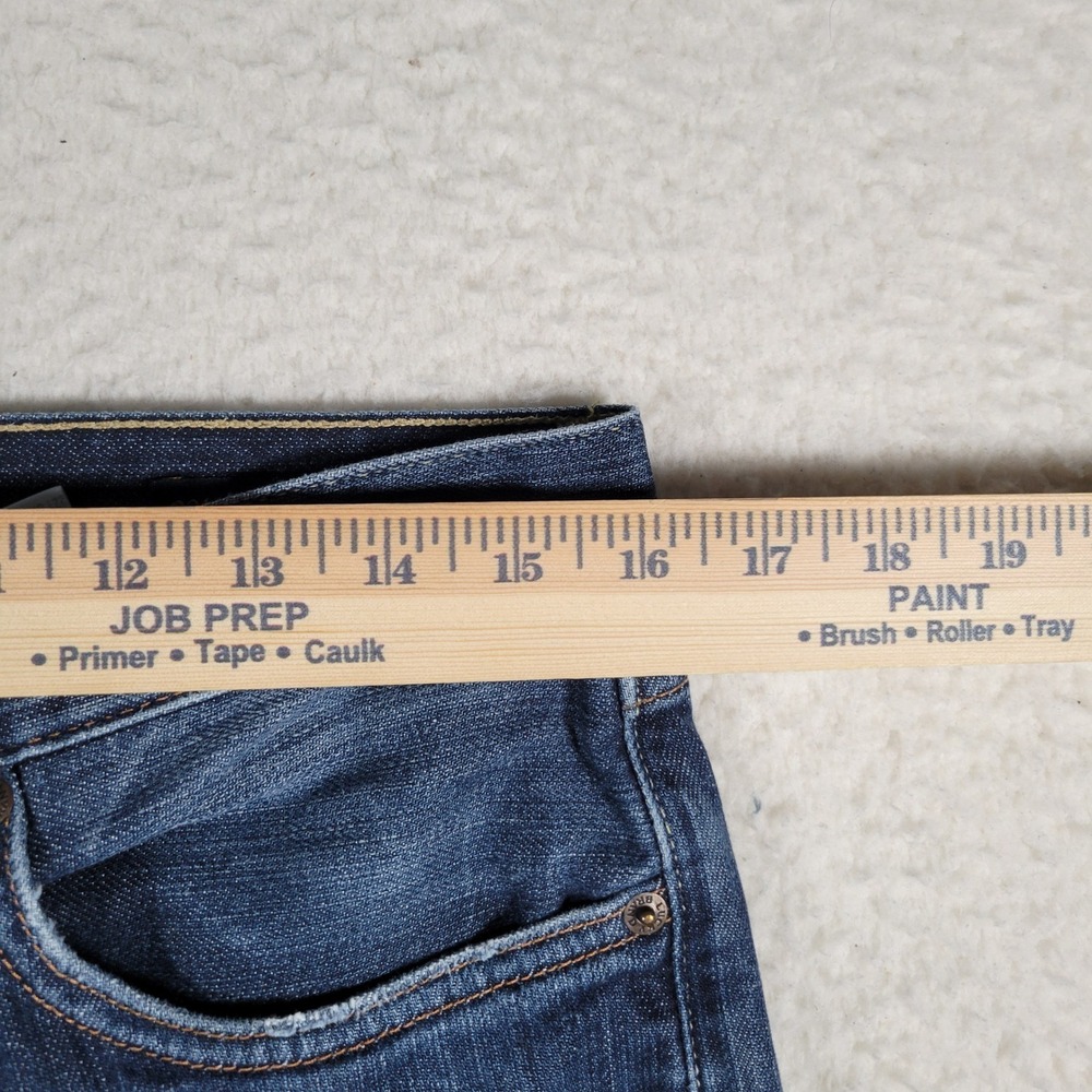 Lucky Brand Jeans Men 32x32 Dark Blue Straight Leg Button Fly Whiskered Denim - Picture 7 of 16